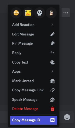 Copying a message ID