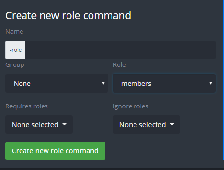 Creation of a role command